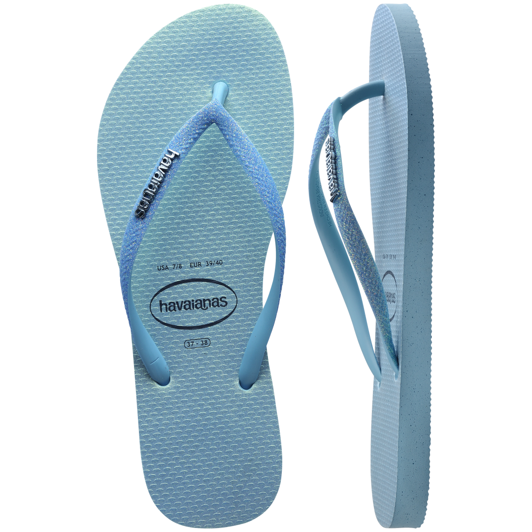 Kids' Slim Glitter Iridescent Flip Flops