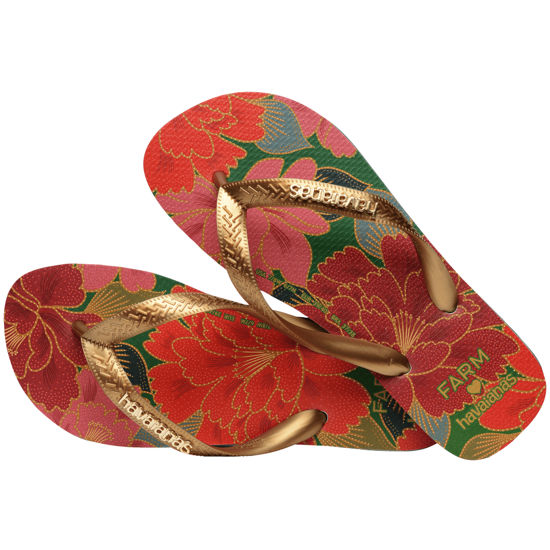 Women's FARM Rio Red Floral Top Flip Flops