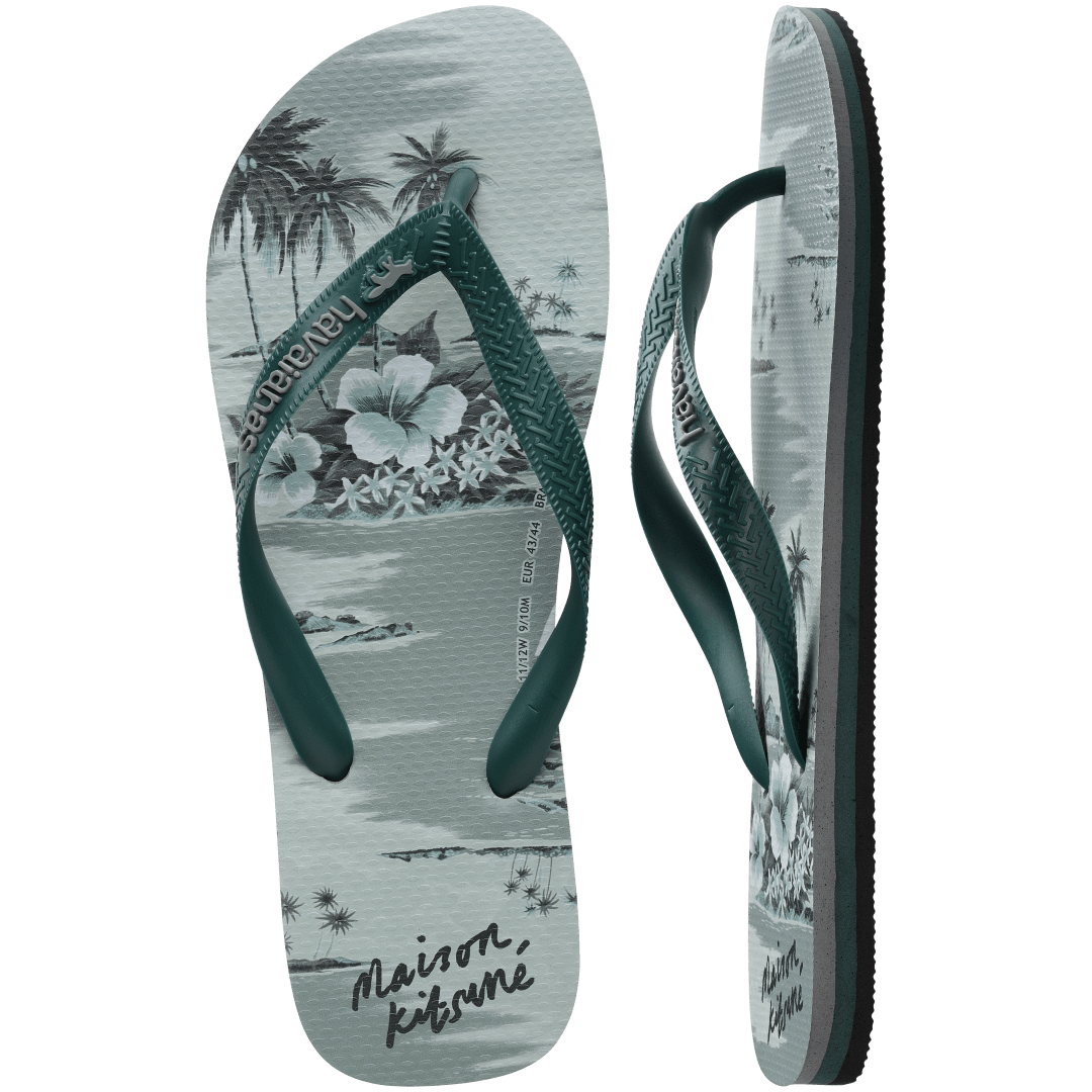 Maison Kitsune Hawaiian Top Flip Flops