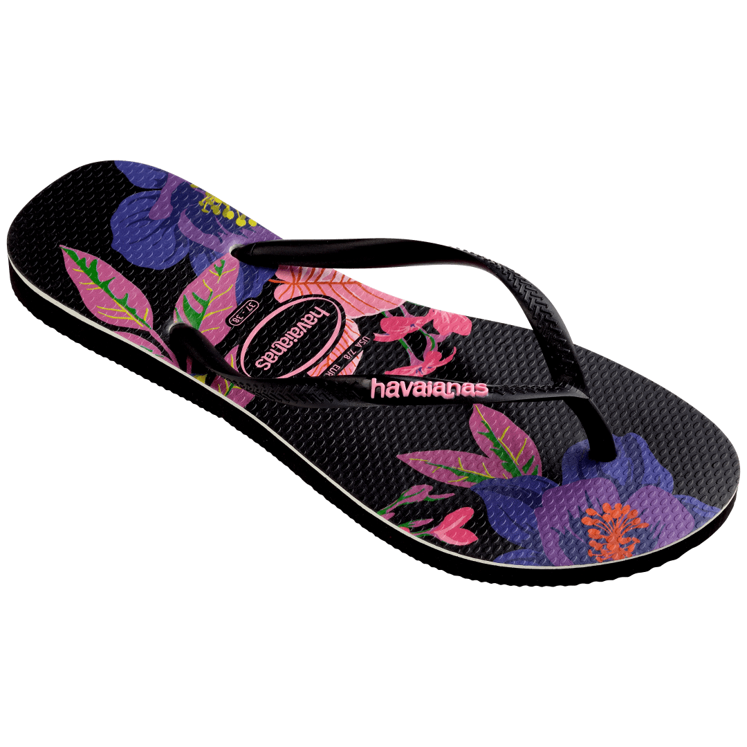 Women's Floral Colors Slim Flip Flops