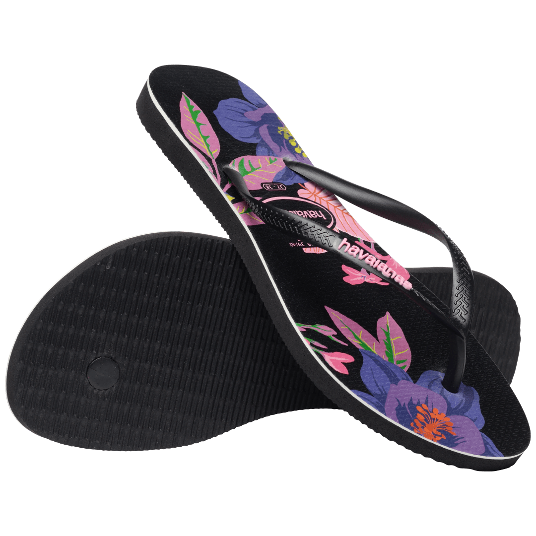 Women's Floral Colors Slim Flip Flops