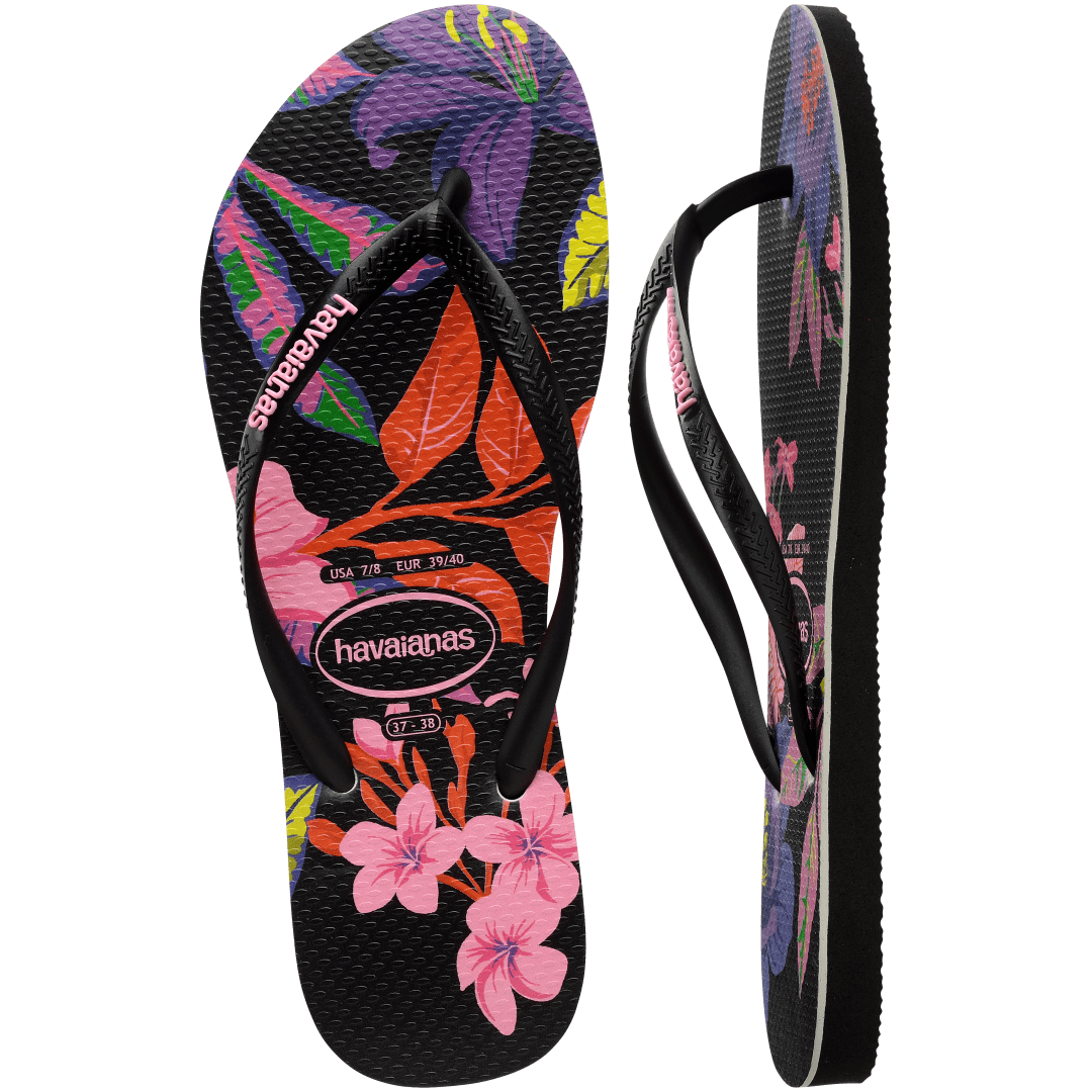 Women's Floral Colors Slim Flip Flops