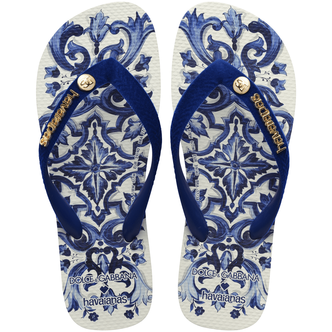 Women's Dolce&Gabbana Blu Mediterraneo Top Flip Flops