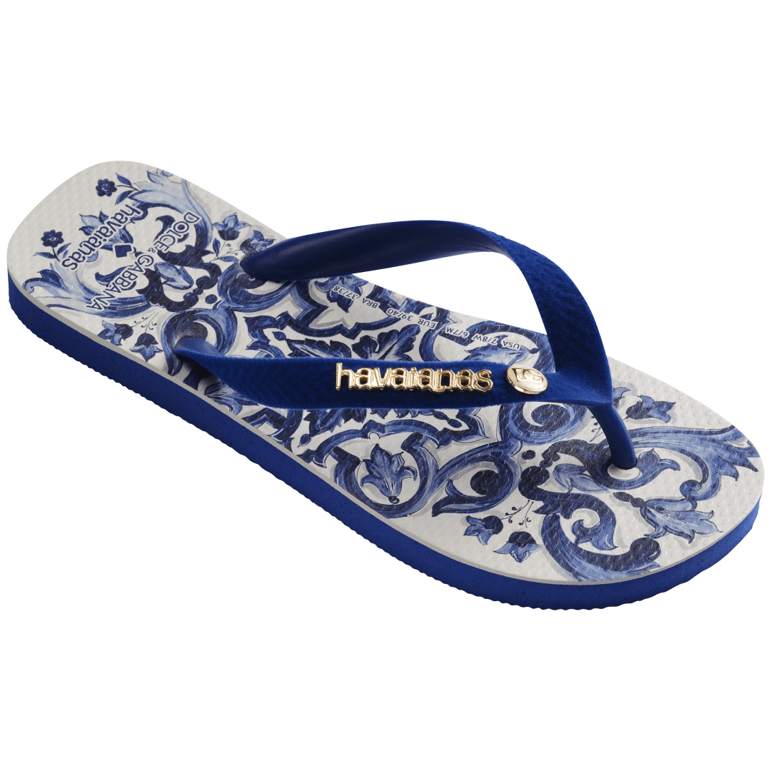 Women's Dolce&Gabbana Blu Mediterraneo Top Flip Flops