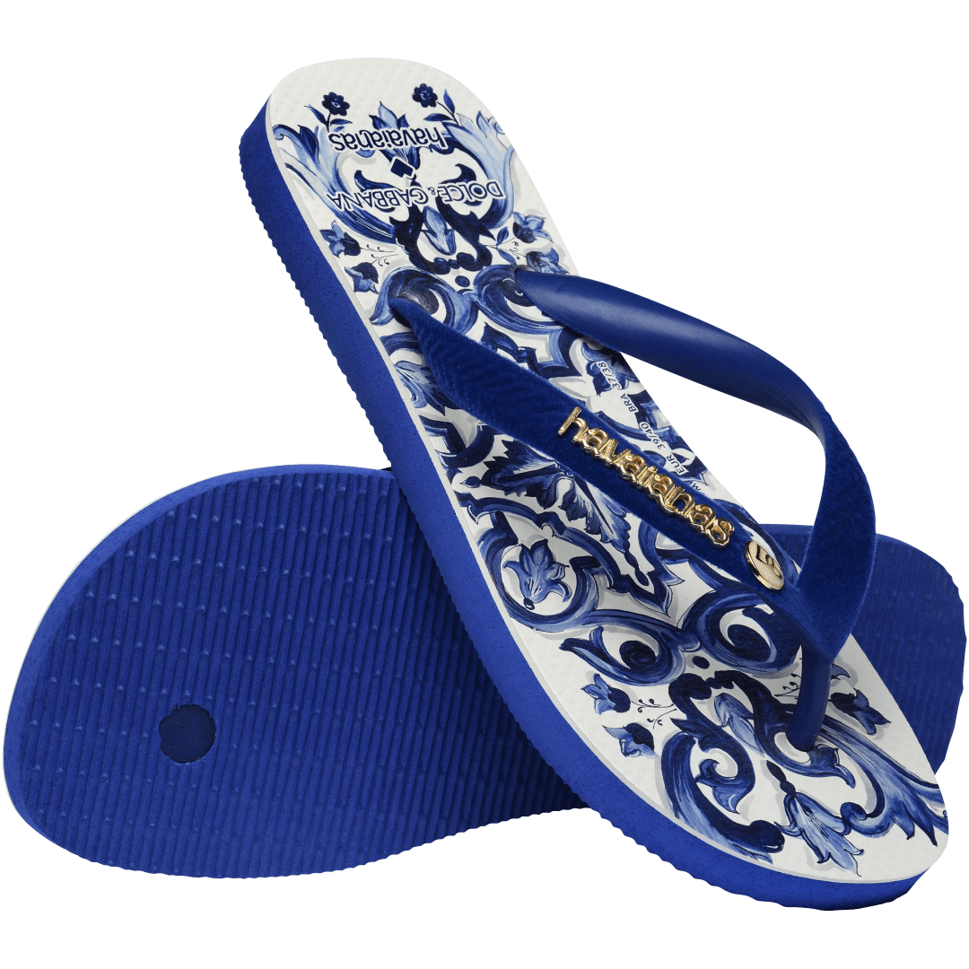 Women's Dolce&Gabbana Blu Mediterraneo Top Flip Flops