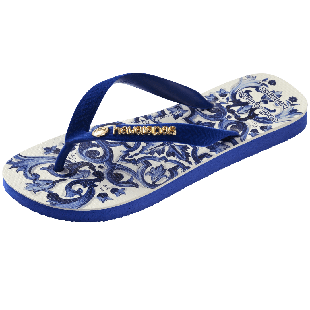 Women's Dolce&Gabbana Blu Mediterraneo Top Flip Flops