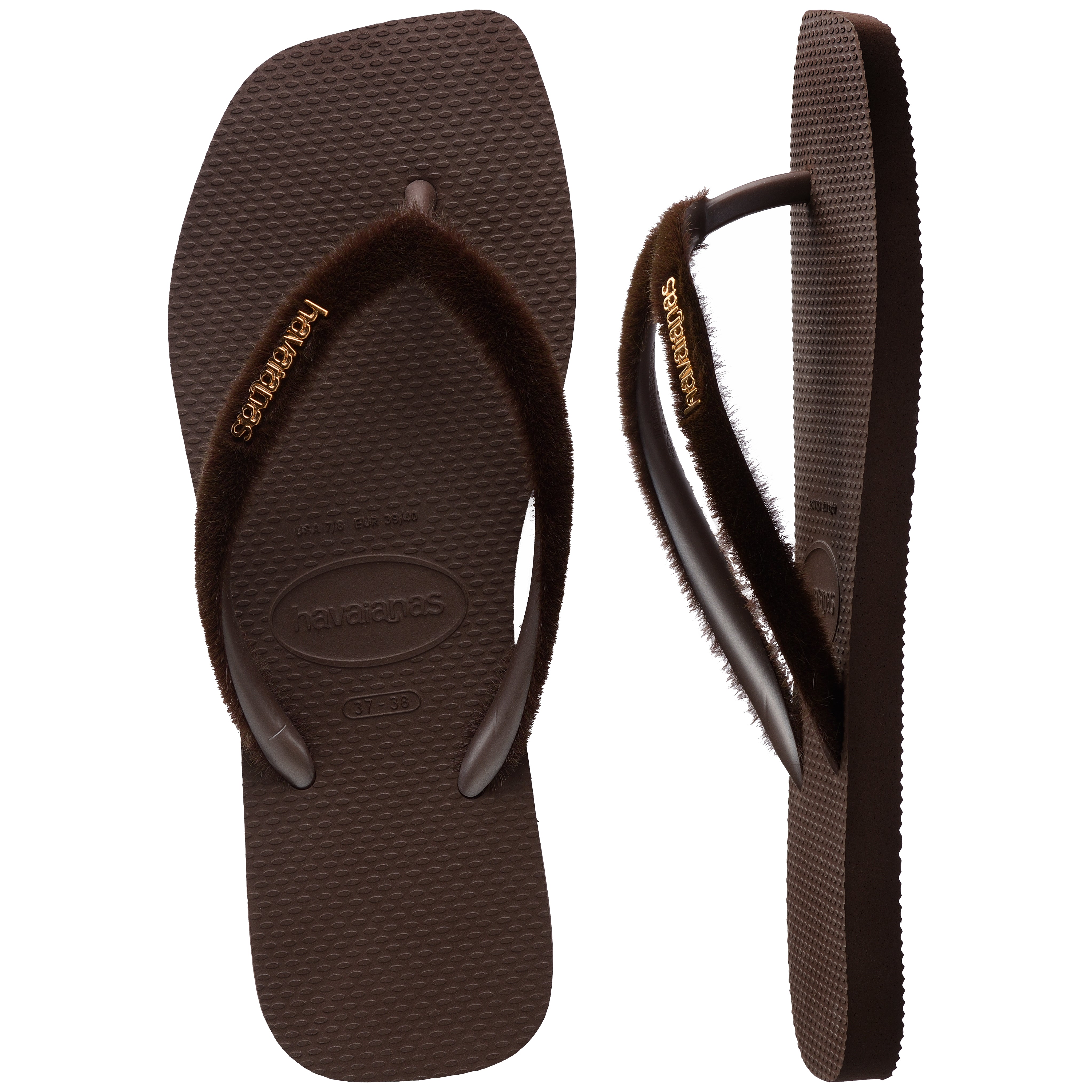 Women's Plush Slim Square Flip Flops