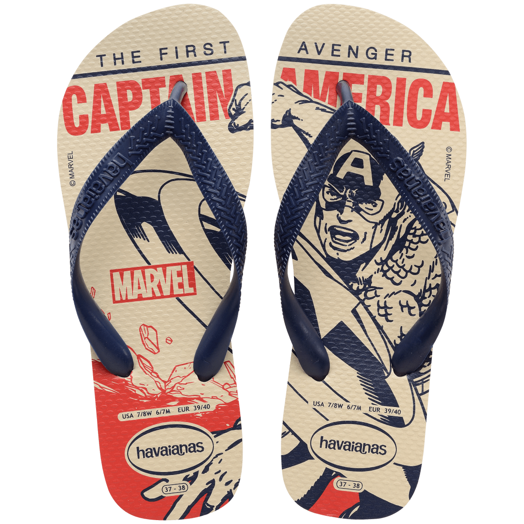 Men's Marvel Logomania Top Flip Flops