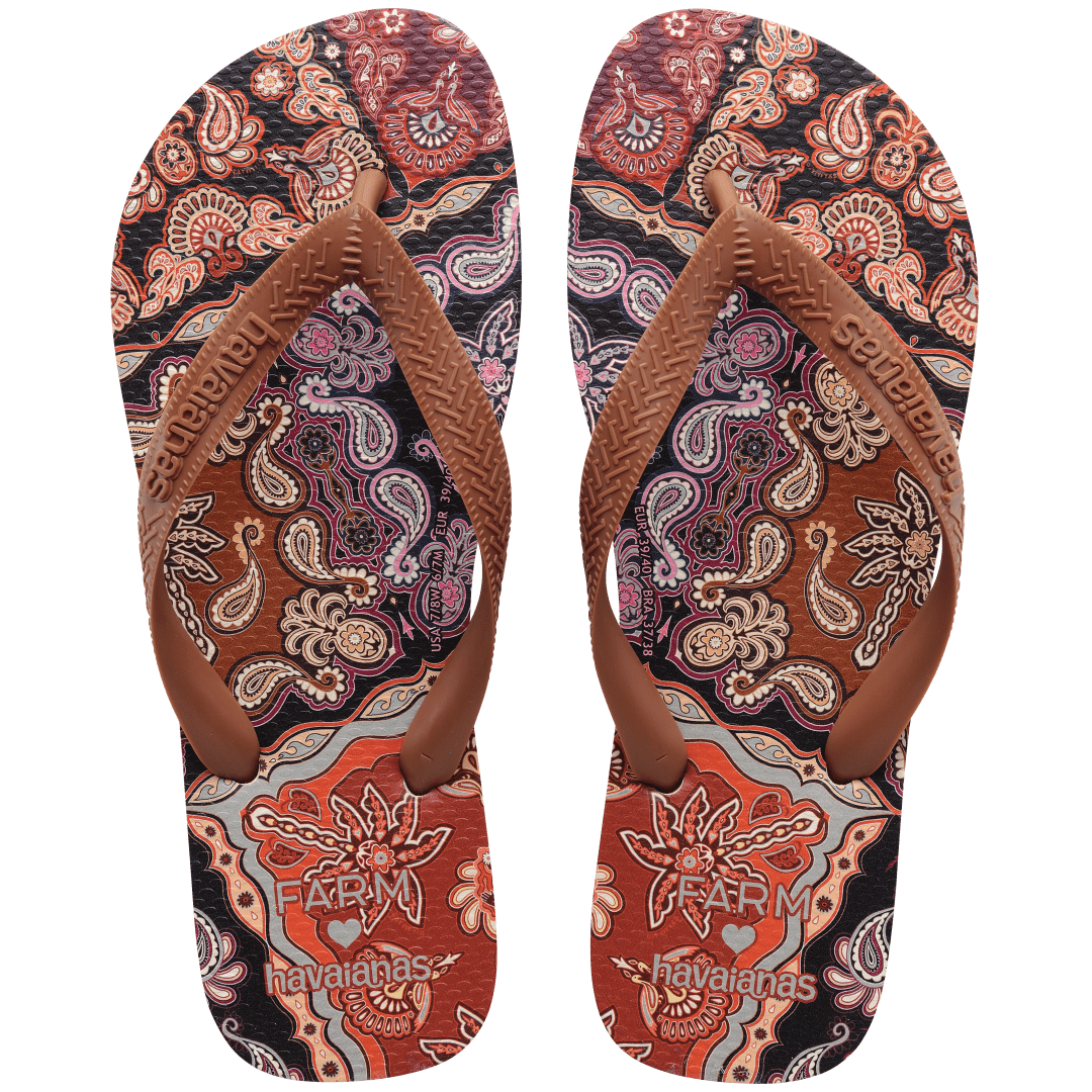 Women's FARM Rio Brown Scarf Top Flip Flops