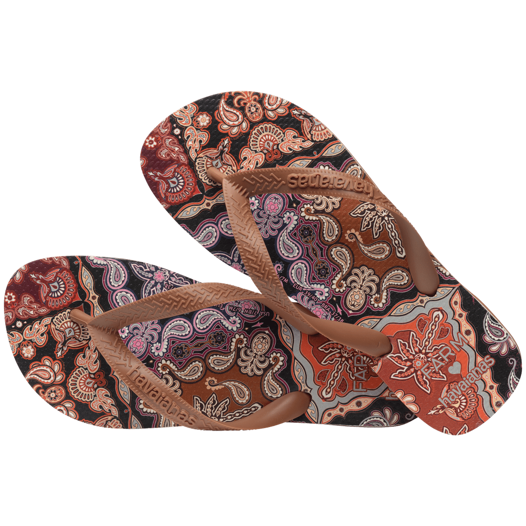 Women's FARM Rio Brown Scarf Top Flip Flops