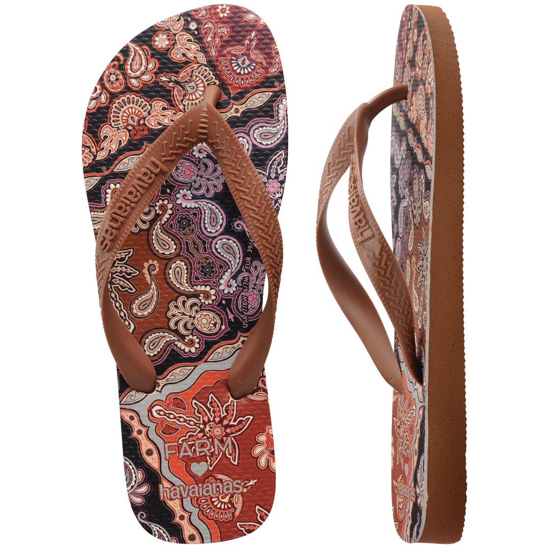 Women's FARM Rio Brown Scarf Top Flip Flops