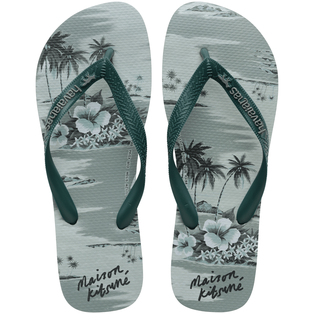 Maison Kitsune Hawaiian Top Flip Flops