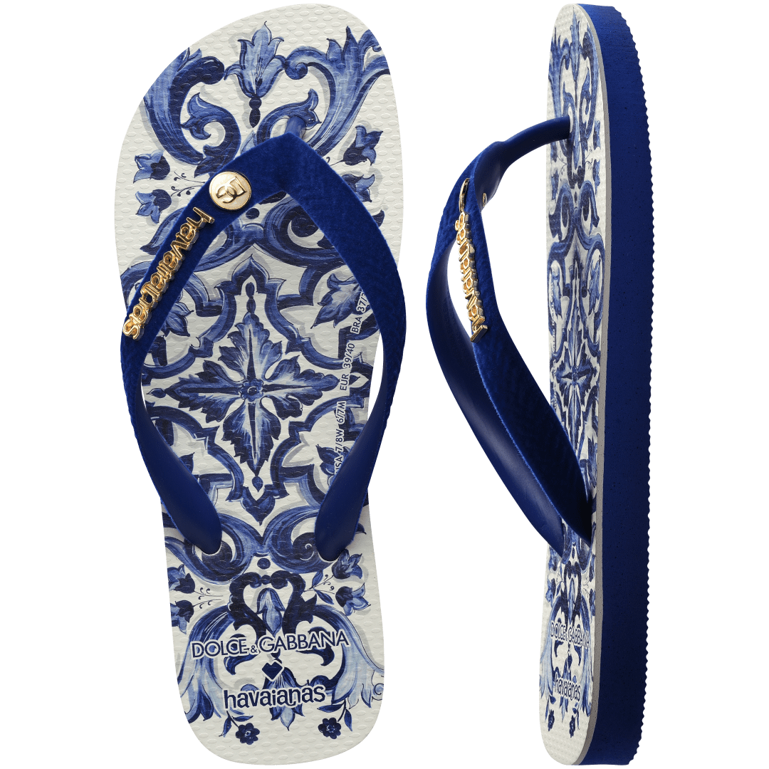 Women's Dolce&Gabbana Blu Mediterraneo Top Flip Flops