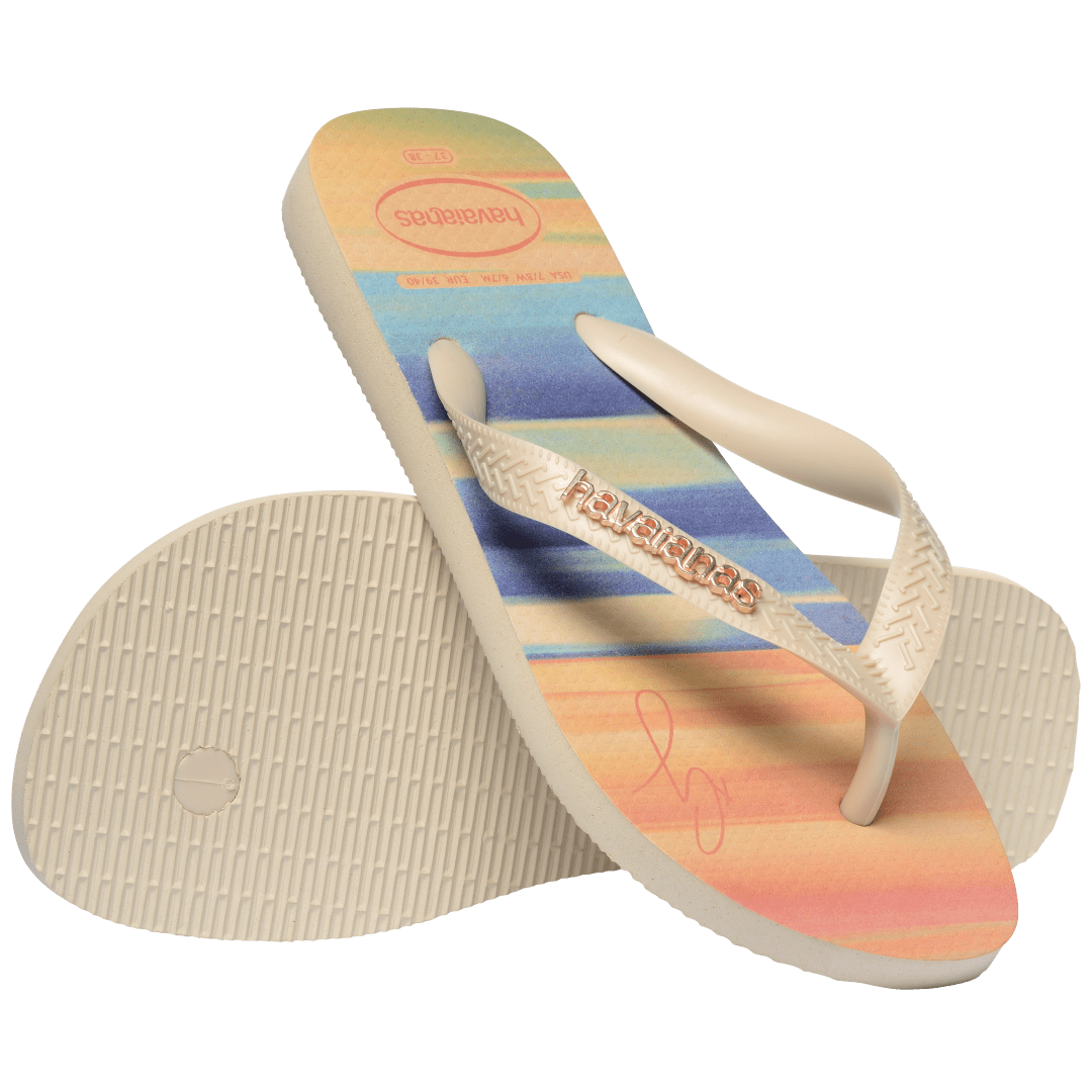 Women's Gigi Hadid Metallic Top Flip Flops