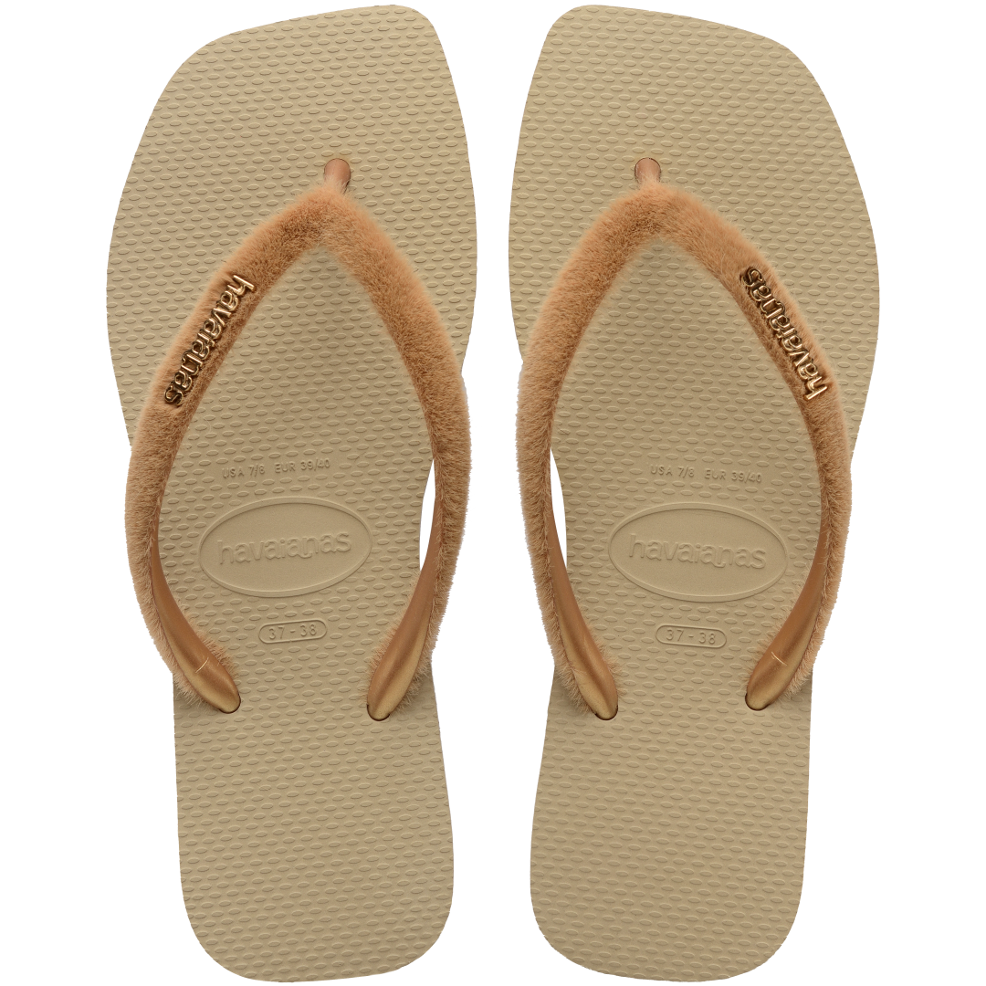 Women's Plush Slim Square Flip Flops