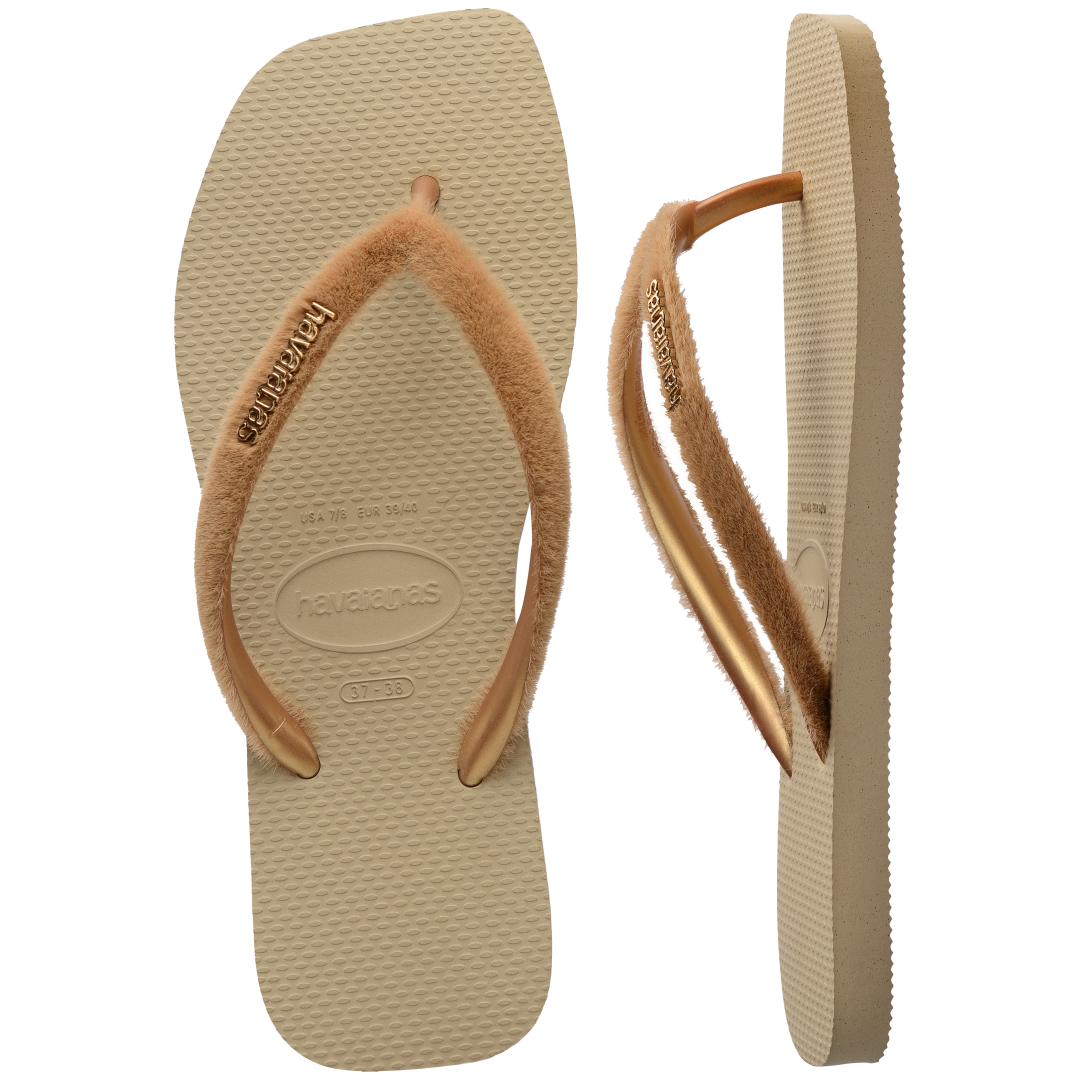 Women's Plush Slim Square Flip Flops
