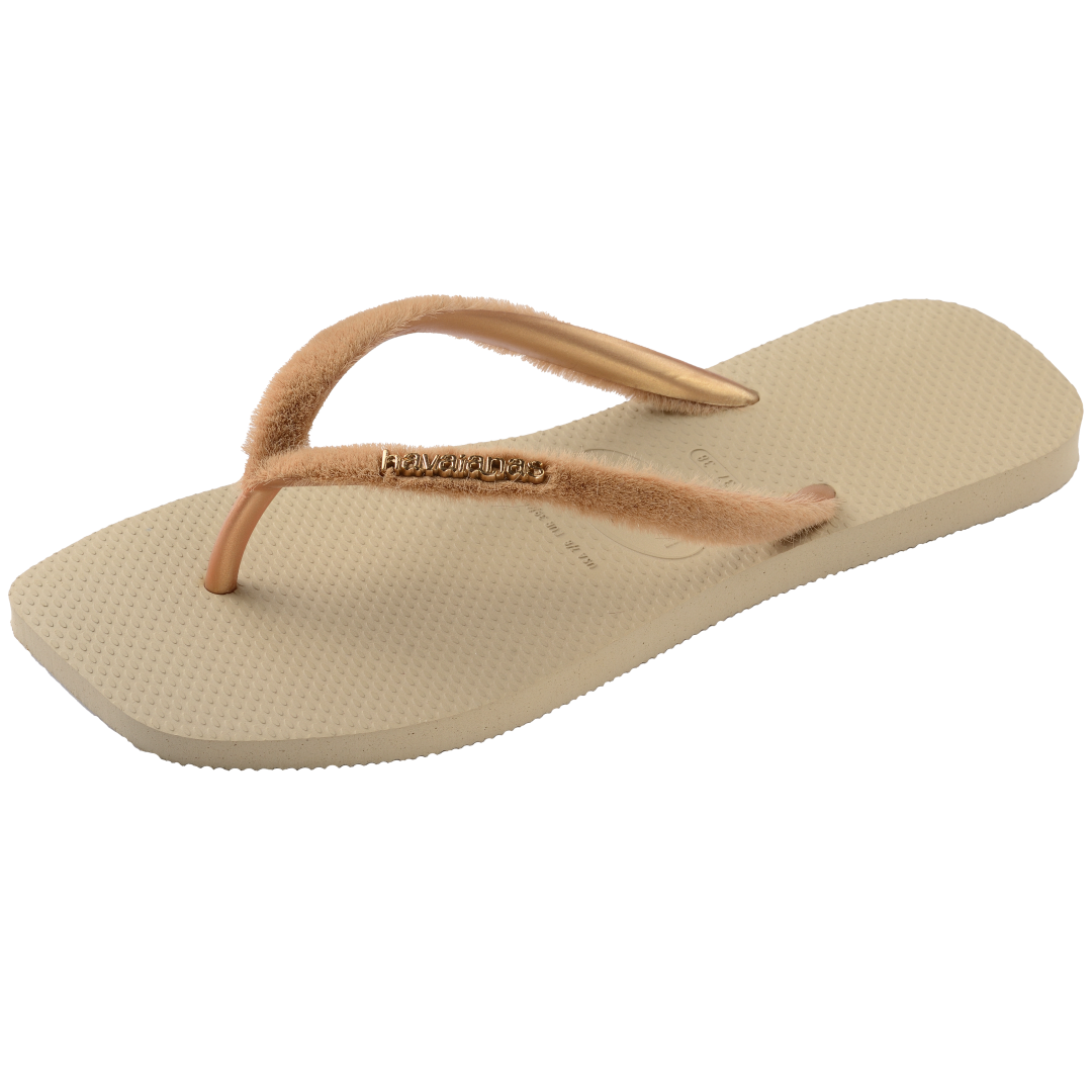 Women's Plush Slim Square Flip Flops