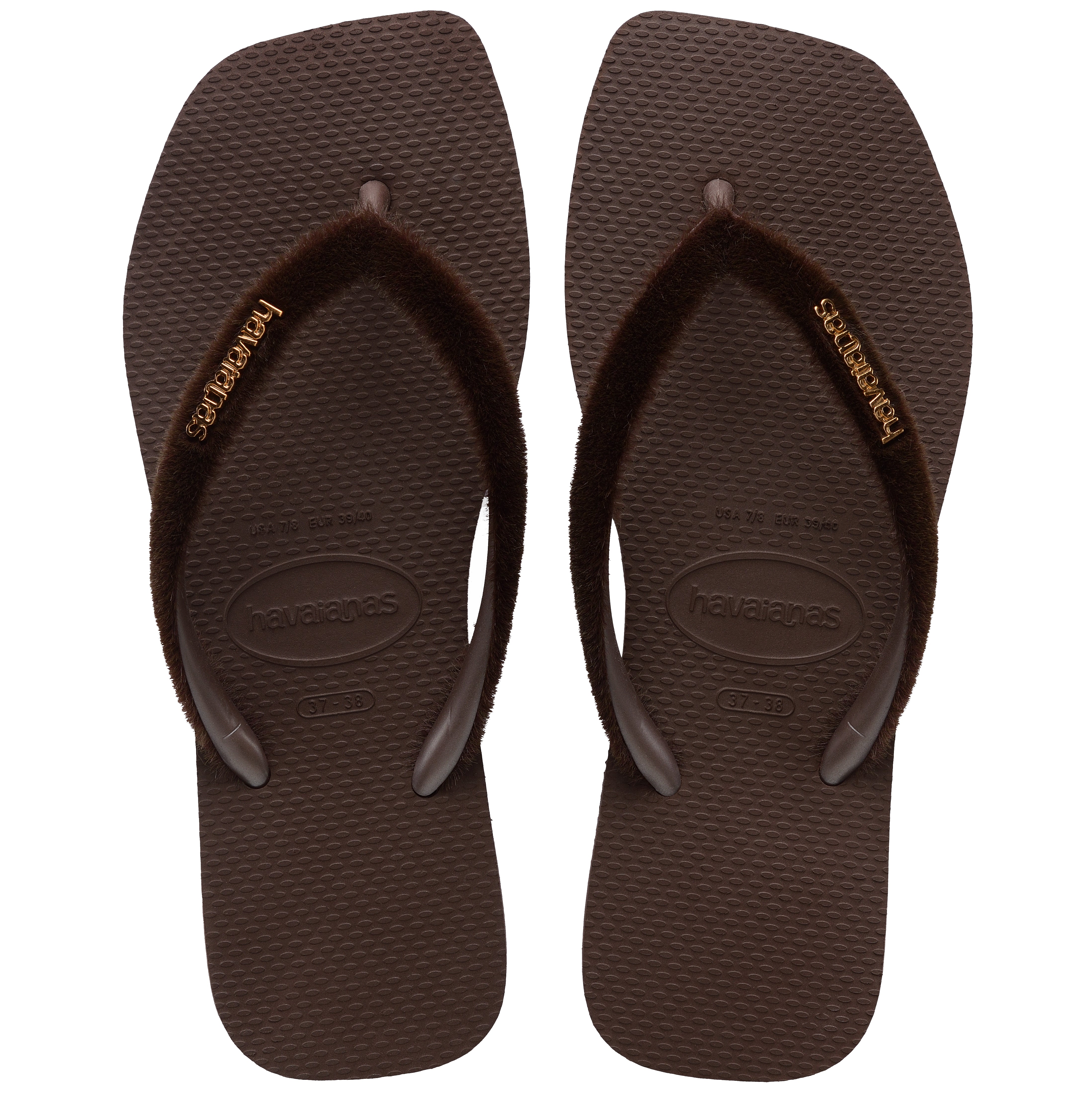 Women's Plush Slim Square Flip Flops